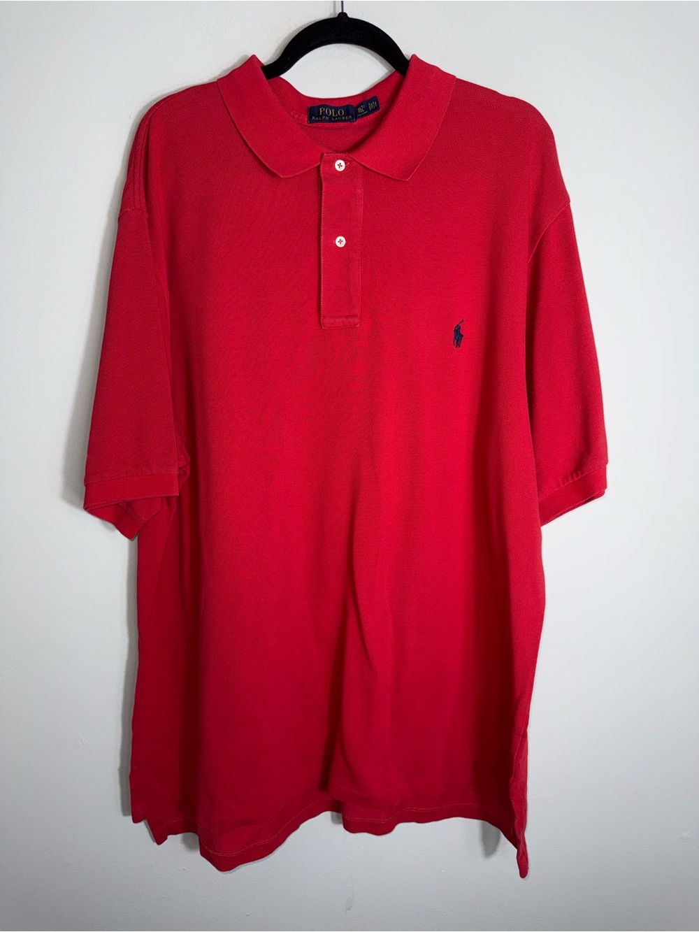 Polo Ralph Lauren Men's Short Sleeve Polo Shirt-Cotton-Red-Size XLT Tall